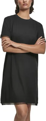 Produktbild von Urban Classics Ladies - Boxy Lace Hem Kleid schwarz - 4XL