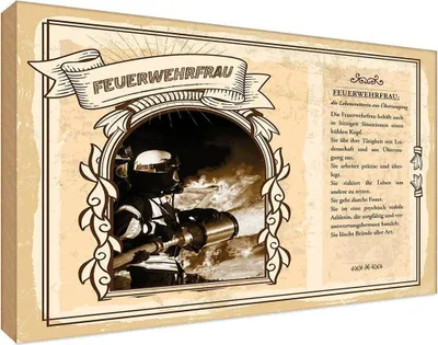 Produktbild von vianmo Holzschild 12x18 cm Feuerwehrfrau Beruf Arbeit