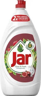 Produktbild von Jar ist ein hochkonzentriertes Spülmittel, das für seine kraftvolle Fettlöseformel bekannt ist. Es bietet dreimal mehr Reinigungskraft pro Tropfen