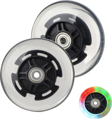 Produktbild von Scooterwielen led 100 mm 2 Ersatzteile für Kick/Razor Scooter (schwarz)