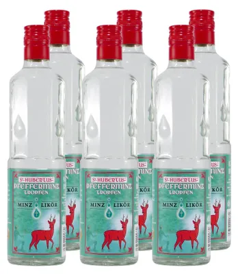 Produktbild von St. Hubertus Pfefferminz-Tropfen Likör (6 x 0,5L)