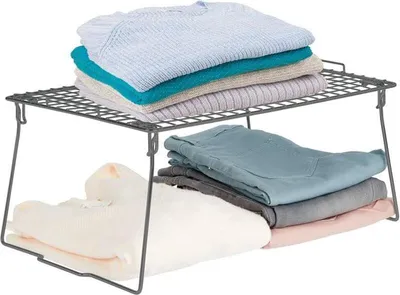 Produktbild von Regaleinsatz stapelbar grau Schrankregal Schrankeinsatz Organizer Regal mDesign