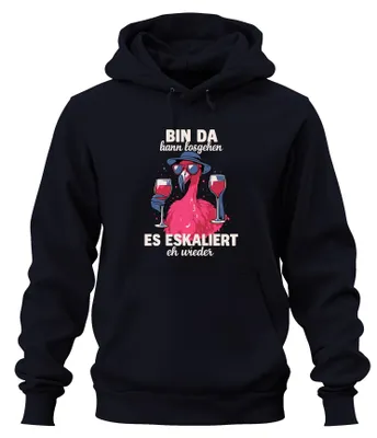 Productafbeelding van Flamingo Wijnfeest Zomer Uni Hoodie, Marineblauw, Maat L