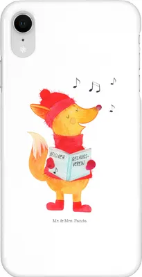 Produktbild von Mr. & Mrs. Panda Iphone XR Handyhülle Fuchs Sänger - Weiß - Geschenk, Winter, Singen, Weihnachten, Premium Kunststoff, Handy Case, Weihnachtslieder, Heiligabend