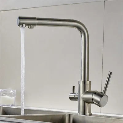 Produktbild von 3 Wege Wasserhahn Küchenarmatur Küche Mischbatterie Trinkwasserhahn Armatur 360°