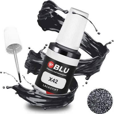 Produktbild von BLU Auto Lackstift Schwarz kompatibel für Mitsubishi X42 Amethyst Black Metallic | Auto Lack Reparatur Ausbesserungslack