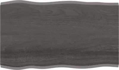 Zdjęcie produktu dla Blat stołu, ciemnobrązowy 100x60x2 cm dąb z naturalną krawędzią