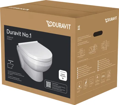Produktbild von Duravit No.1 Wand-WC Set Compact Tiefspüler, rimless, inkl.WC-Sitz