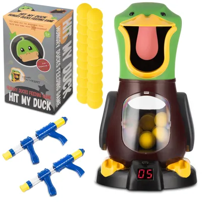 Produktbild von COIL Blaster, Laserpistole, Schießspiele, Kinderspielzeug, Entenschießen, XXL-Ente zum Spielen, 24 Bälle, 2 Pistolen, Sound, Licht, Punktezähler