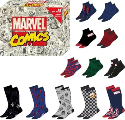 Immagine prodotto di Set regalo di 12 paia di calzini Marvel Comics