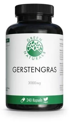 Image de Green Naturals herbe d'orge 3000 mg gélules végétaliennes 240 pc