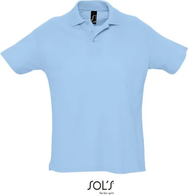 Image de SOLs 11342 | Polo d'été II hommes fentes latérales - couleur : bleu ciel - taille : XL
