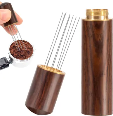 Productafbeelding van Koffie Roerder - Espresso Naald - Koffie Mengen - 8 Fijne Naalden - 0.4 mm - Bruin