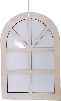 Produktbild von Wandbehang aus Holz in Hohlfensteroptik für das Kinderzimmer, nordische Dekoration und Wohnaccessoire