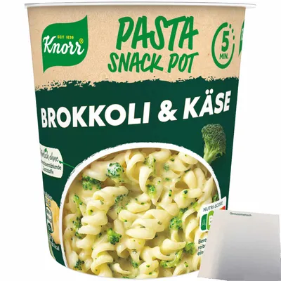 Produktbild von Knorr Pasta Snack Brokkoli-Käse Sauce (62g Packung) + usy Block