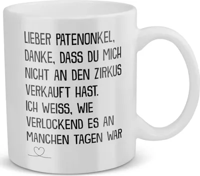 Produktbild von 22Feels Patenonkel Geschenk Taufpate Tasse Pate Taufe Geburtstag Weihnachten Herrentag Männer Kaffeetasse Haferl