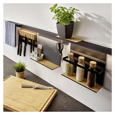 Produktbild von Hakenleiste mit 6 Haken schwarz (250 x 44 x 38 mm)