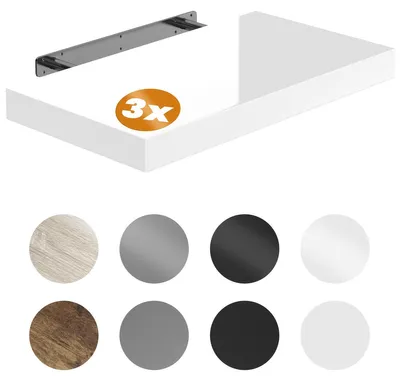 Productafbeelding van CASARIA drieluik zweefplanken, 50 cm, donkere eikenhout, draagvermogen 15 kg, wandmontage