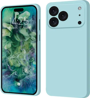 Produktbild von Hülle für Apple iPhone 17 Pro Max Case Cover Bumper Silikon Softgrip Schutzhülle Farbe: Hellblau