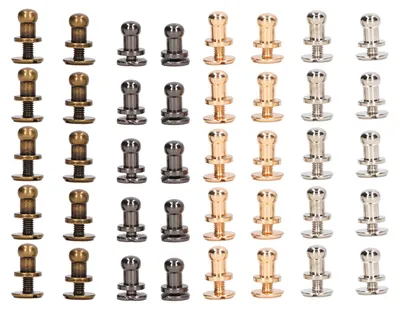 Produktbild von 40 Pcs Chicago Screws 7x5mm Brass Shiny Beautiful Good Toughness Leathercraft Rivets for DIY Belt Leather Bag