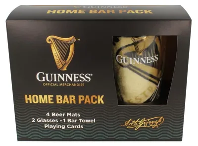 Obrázek produktu pro Inovra – Sklenice na pivo, design "Pint Glazen" – Podložky pod sklenice – Utěrky do baru – Hrací karty – Oficiální produkty Guinness – Autentické sběratelské předměty – Sklenice na pivo