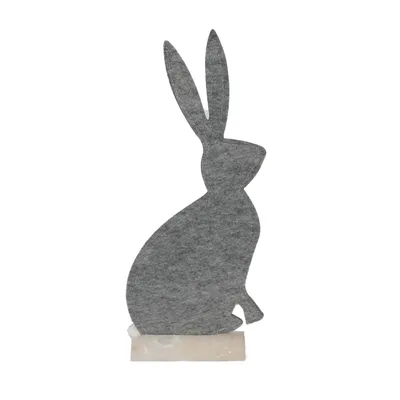 Produktbild von Hase aus Filz stehend auf Holzfuß Dekoartikel Osterdeko 20x6x51cm