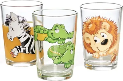 Produktbild von Flirt by R & B Kinder-Trinkglas "Happy Zoo" 205 ml aus Glas 3 Stück