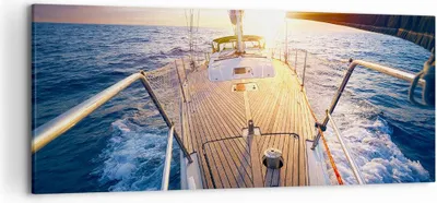 Produktbild von Bild auf Leinwand - Leinwandbild - Segelboot Meer - 120x50cm - Wand Bild - Wanddeko - Wandbilder - Leinwanddruck - Bilder - Kunstdruck - Wanddekoration - Leinwand bilder - Wandkunst - AB120x50-4076