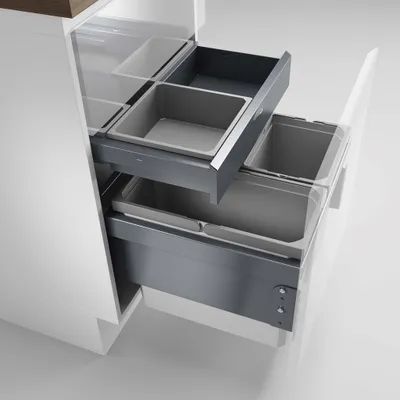 Produktbild von Naber, Cox® Base K1 600-2 mit Base-Board. Abfallsammler. hellgrau, Höhe 460 mm - Mülleimer