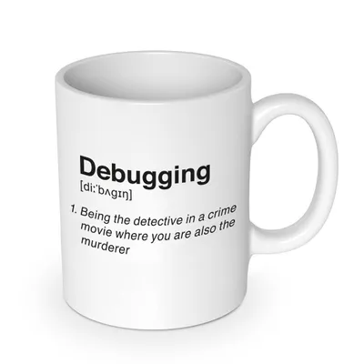 Produktbild von Keramik-Tasse 300 ml mit Programmierer-Spruch für Kaffee oder Tee