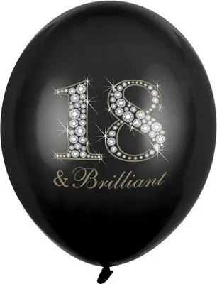 Produktbild von Ballons 30cm, 18 & Brilliant, Pastellschwarz (1 Packung / 50 Stück)