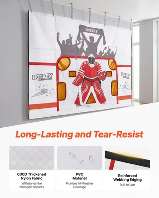 Produktbild von Hockey-Trainingsnetz für Schüsse, Zielscheibe für das Eishockeytraining, reißfestes Premium-Netz mit 7 Löchern, einfache Installation als Ersatznetz, Trainingsausrüstung zur Verbesserung der Schussgenauigkeit