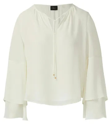 Produktbild von s.Oliver Bluse Tunika mit fließenden Volant-Ärmeln, Schlitz und Schmuckperlen Regular Fit