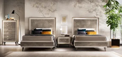 Produktbild von Set Hotel 2x Betten Nachttisch Design Schlafzimmer 3tlg. Möbel arredoclassic