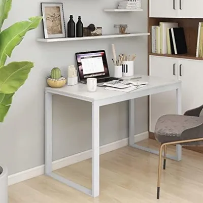Produktbild von Computertisch für das Büro in Weiß, 110 x 60 x 73 cm aus Holzwerkstoff