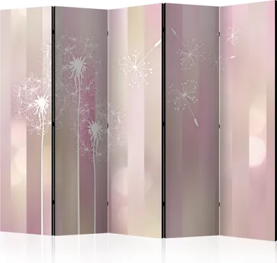 Image de Cloison acoustique Pusteblumen Photo Paravent 225x172 cm imprimé recto-verso sur toile intissé Mousse acoustique Cloison Paravent Espagnol Protection visuelle Bureau à domicile Fleurs Nature b-C-0074-z-c