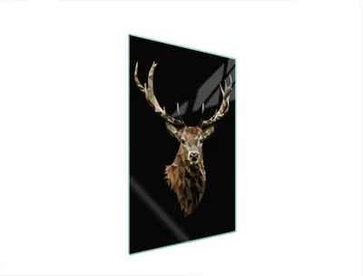 Produktbild von Herdabdeckplatte 35x52 Glaskeramikkochfeld Abdeckung Spritzschutz Glasplatte Deko Schneidebrett Reh Schwarz