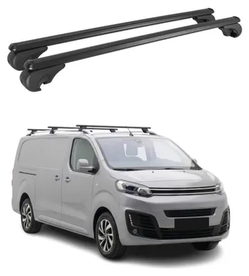 Image de Barres de toit Transversales pour Citroen Jumpy 2016-2026 Aluminium Gris 2x, Image générée par une IA