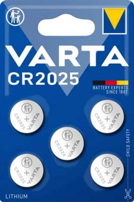 Immagine prodotto di Batteria a bottone VARTA al litio CR2025, pacco da 5
