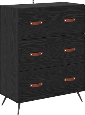 Produktbild von vidaXL Kommode Schwarze Eiche 69,5 x 34 x 90 cm Holzwerkstoff