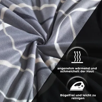 Produktbild von Warme Winter Microfaser Thermo Fleece Bettwäsche 135x200 155x220 200x200 Moderne, Größe:155 x 220 cm, Design - Motiv:Design 5