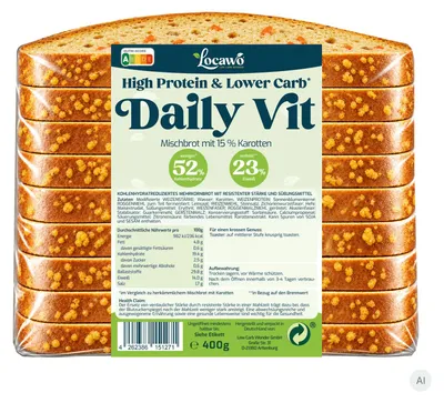 Produktbild von Locawo High Protein & Low Carb Daily Vit Eiweißbrot 400g