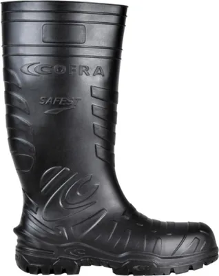 A black COFRA boot on a white background.