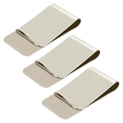 Produktbild von Geldklammer Herren - 3 Stück Geldscheinklammer aus Edelstahl, Money Clip für Bargeld, Karten, Dokumente und Visitenkarten, 50 x 26 x 8 mm