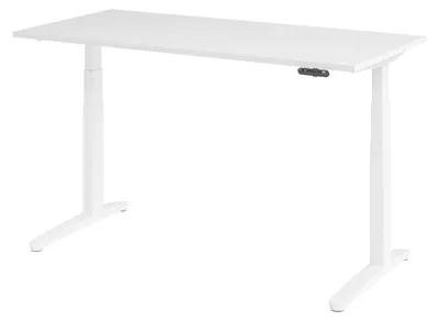 Produktbild von bümö Schreibtisch elektrisch XBHM - Nachbildung: Weiß, Größe:  160 x 80 cm, Gestell: Weiß
