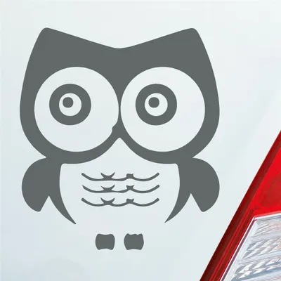 Produktbild von Auto Aufkleber Eule Owl Uhu Vogel Bird süß Tier Musik 10x11 cm Grau Sticker Heckscheibenaufkleber