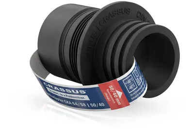 Productafbeelding van Crassus combinatieadapter CKA 64/58 / 50/40 (64/58 mm naar 50/40 mm), tot 0,5 bar, TPE, 1 stuk.