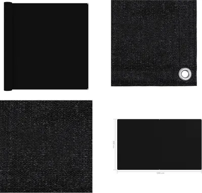 Image de vidaXL Tapis de tente 300 x 500 cm Noir - Tapis de tente - Tapis de tente - Tapis - Tapis