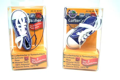 Produktbild von Autoduft Duftturnschuh 2 Stück je Schuh 3 Duftplättchen Duftnote ROSE