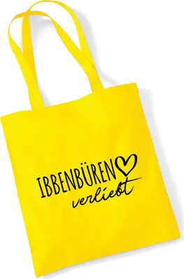Produktbild von Huuraa Jutebeutel Ibbenbüren verliebt 10 Liter Yellow Baumwolle Tasche Geschenkidee